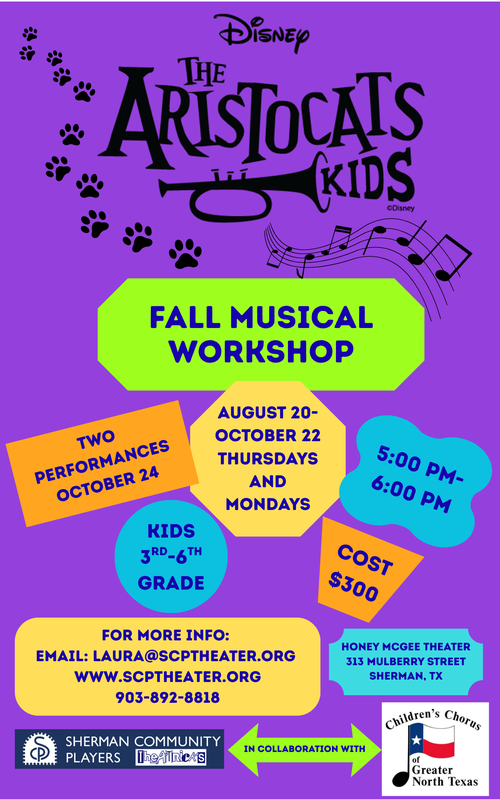 Aristocats workshop flyer (5 x 8 in)